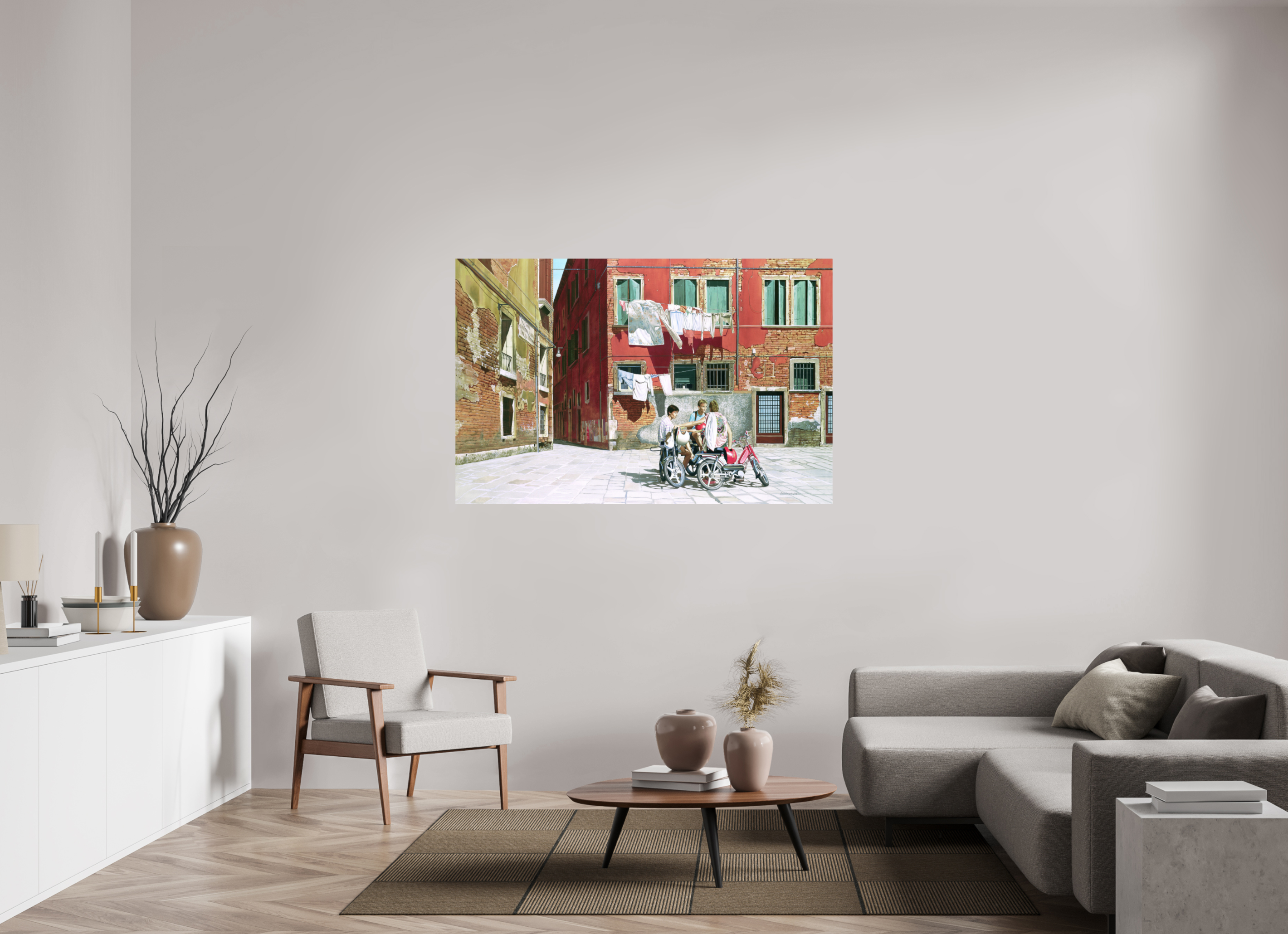 Sulla piazza soleggiata.