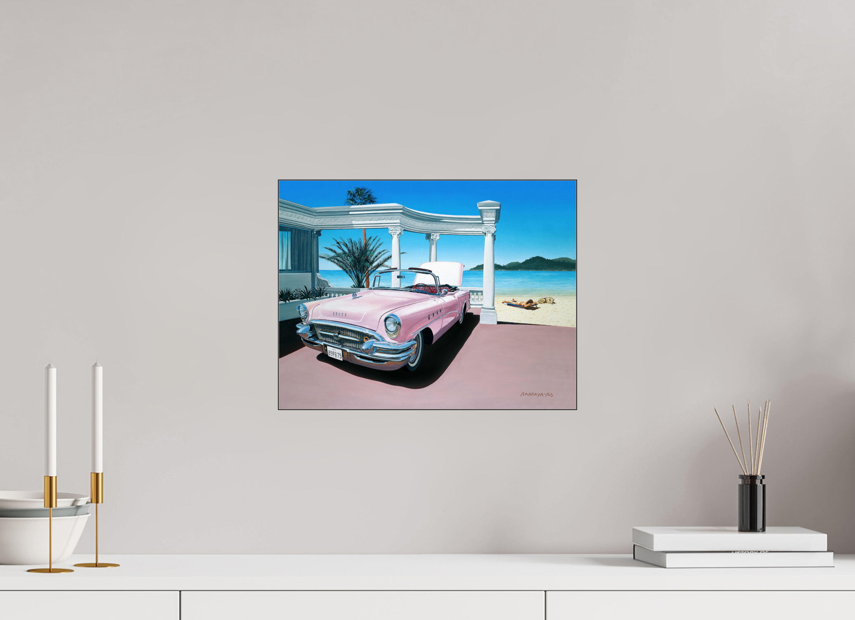 39 x 30 cm, Sous Plexiglas Brillant Cadre Fin Noir La vie en rose.