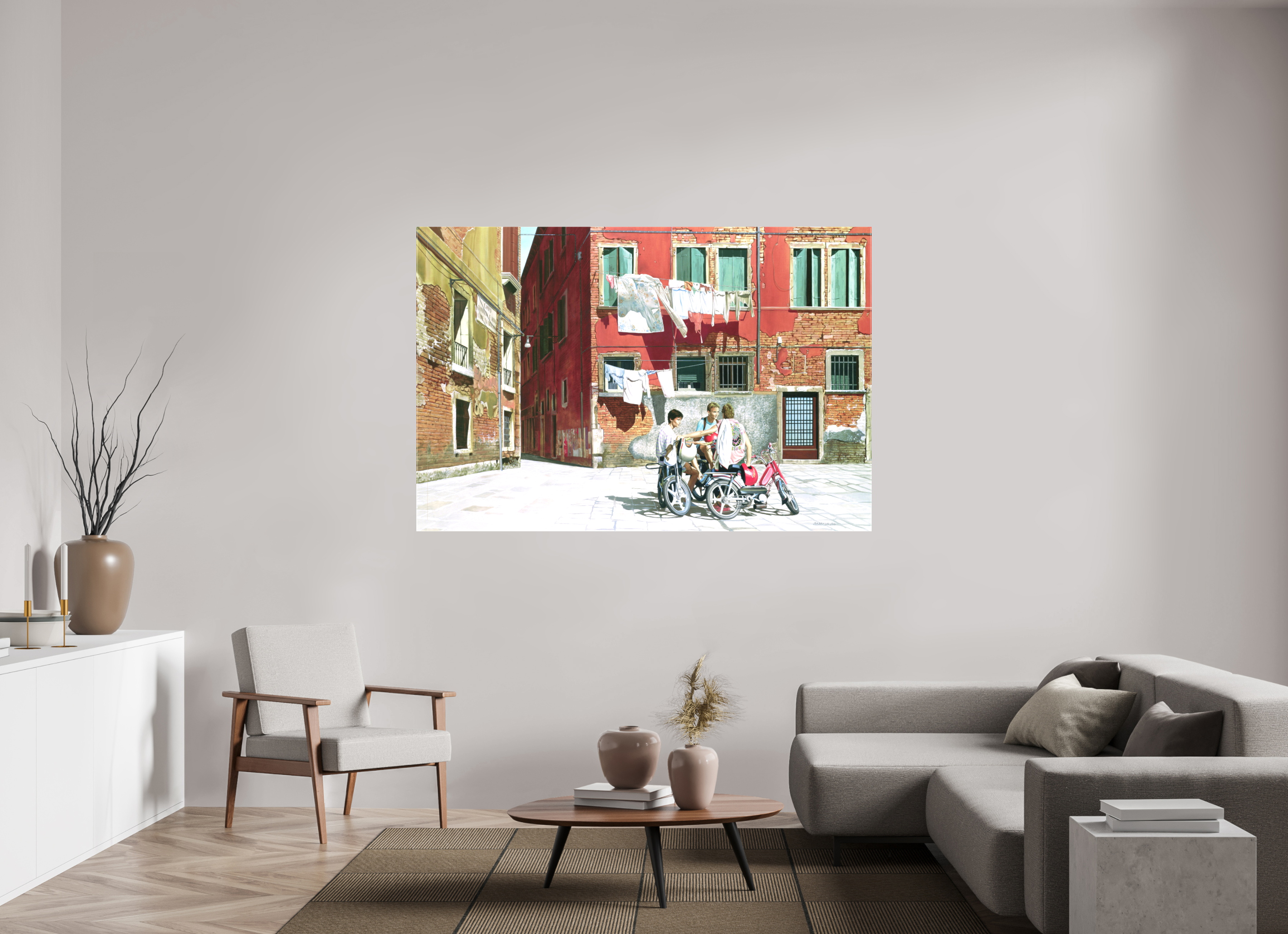 180 x 120 cm, Toile mate sur châssis 2cm Sur la grande Place.