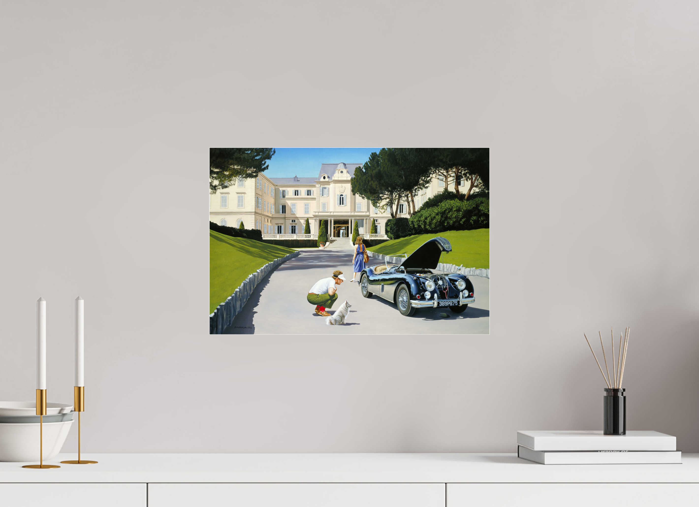 45 x 30 cm, Sous Plexiglas Brillant Réflexion.