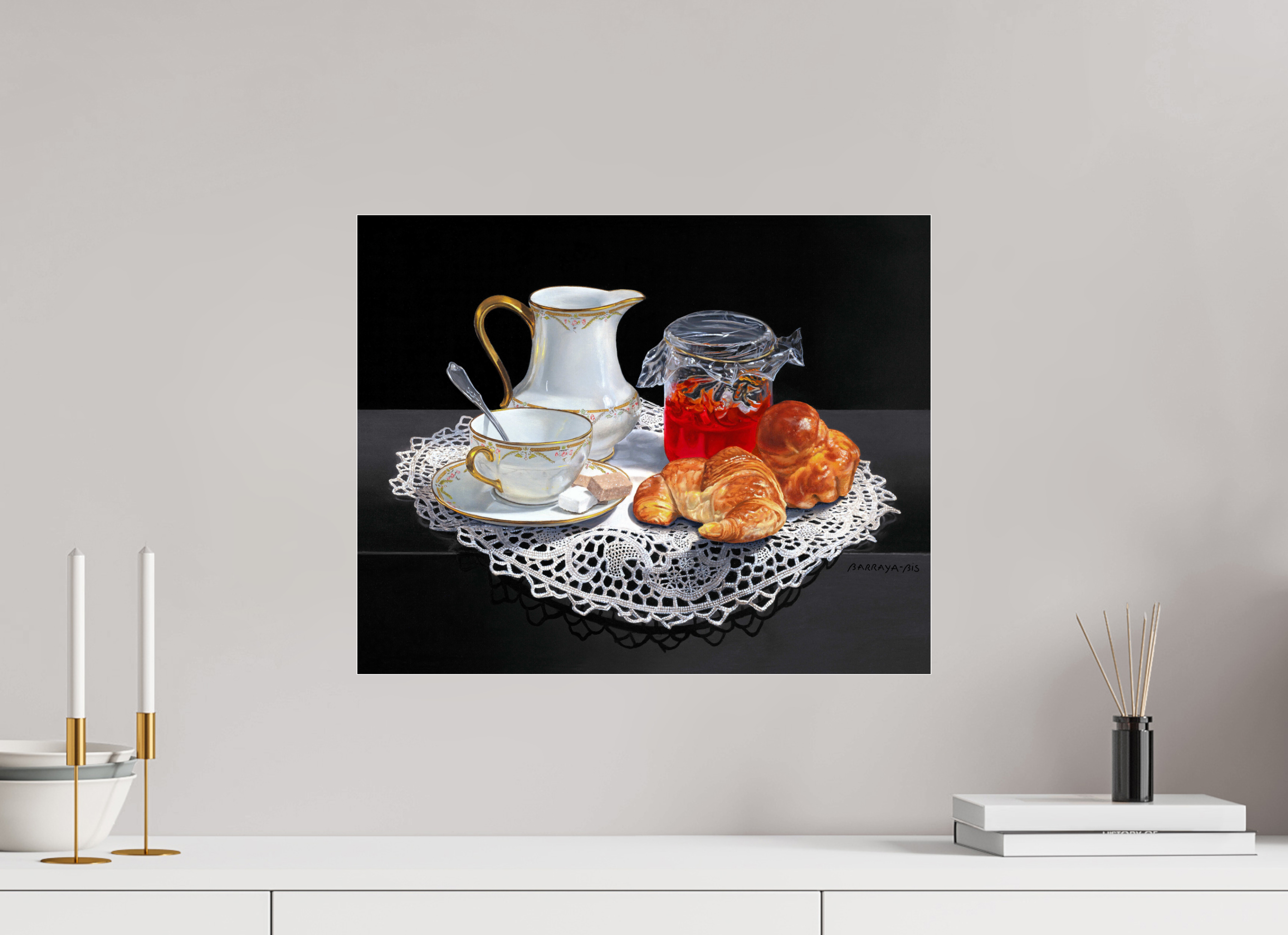 50 x 40 cm, Sous Plexiglas Brillant Le bon moment.