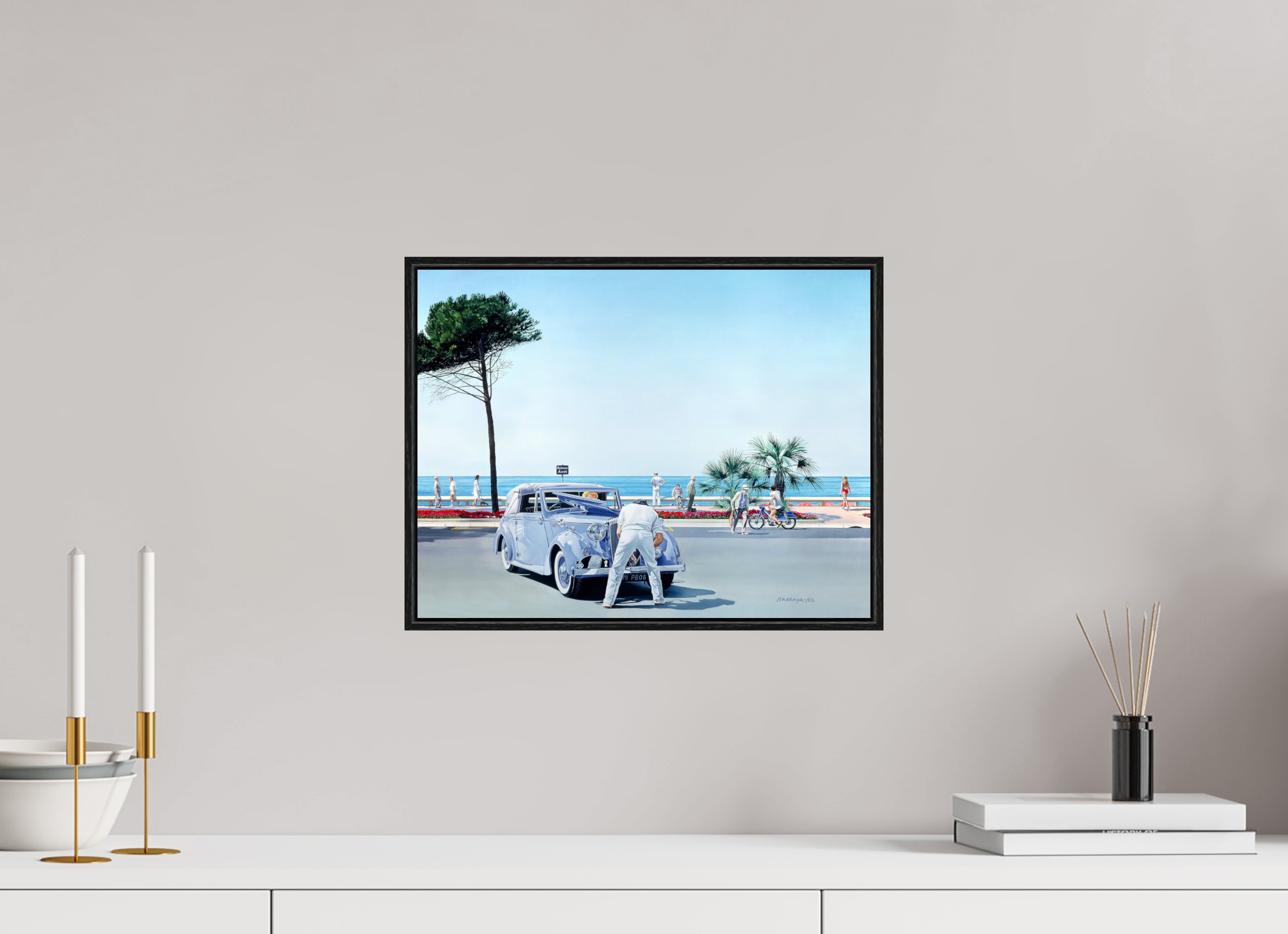 39 x 30 cm, Sur Alu Dibond Mat Cadre 6mm noir Le coup de la panne.