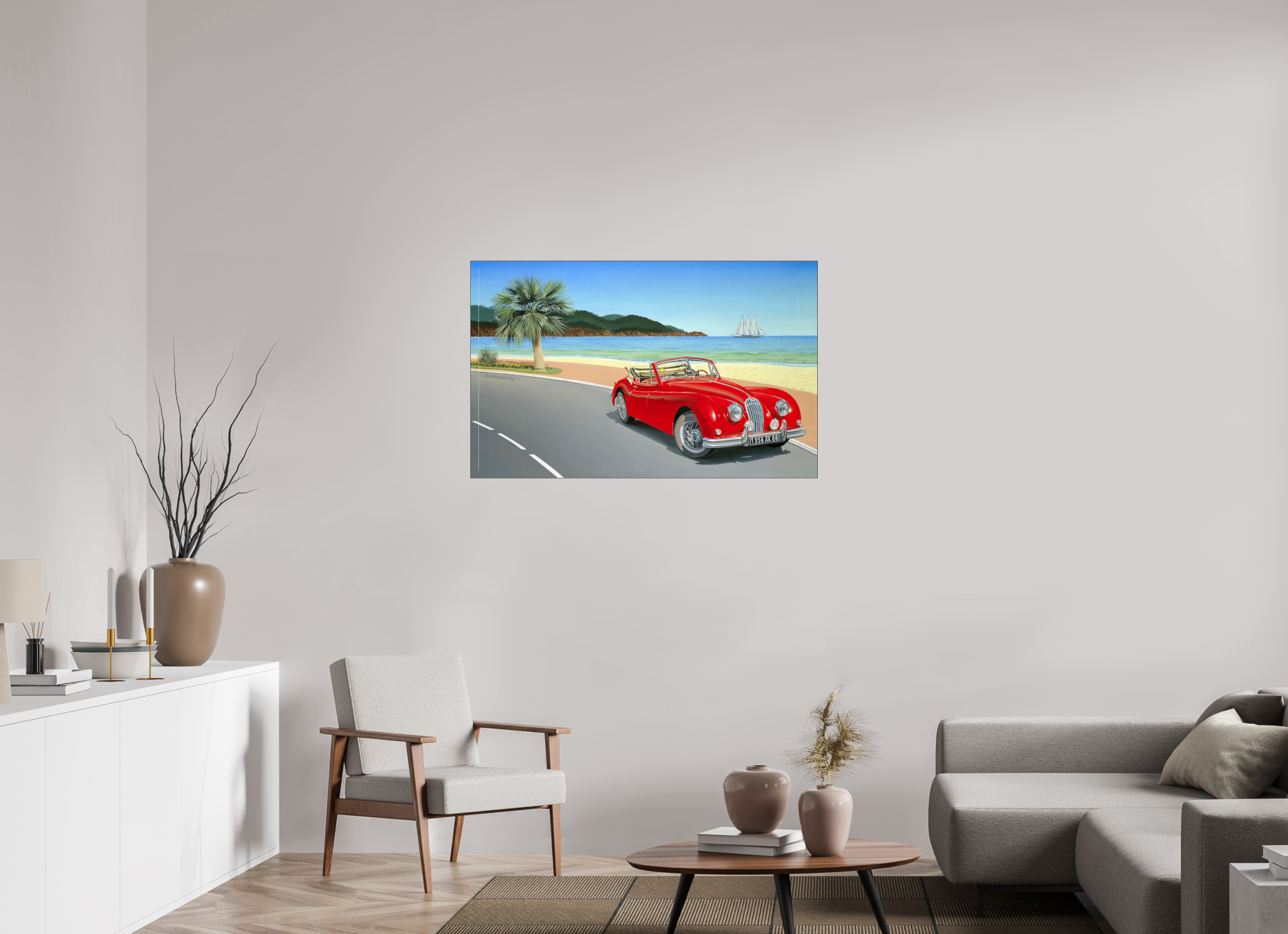 112 x 70 cm, Sous Plexiglas Brillant Cadre Fin Noir Élégance.