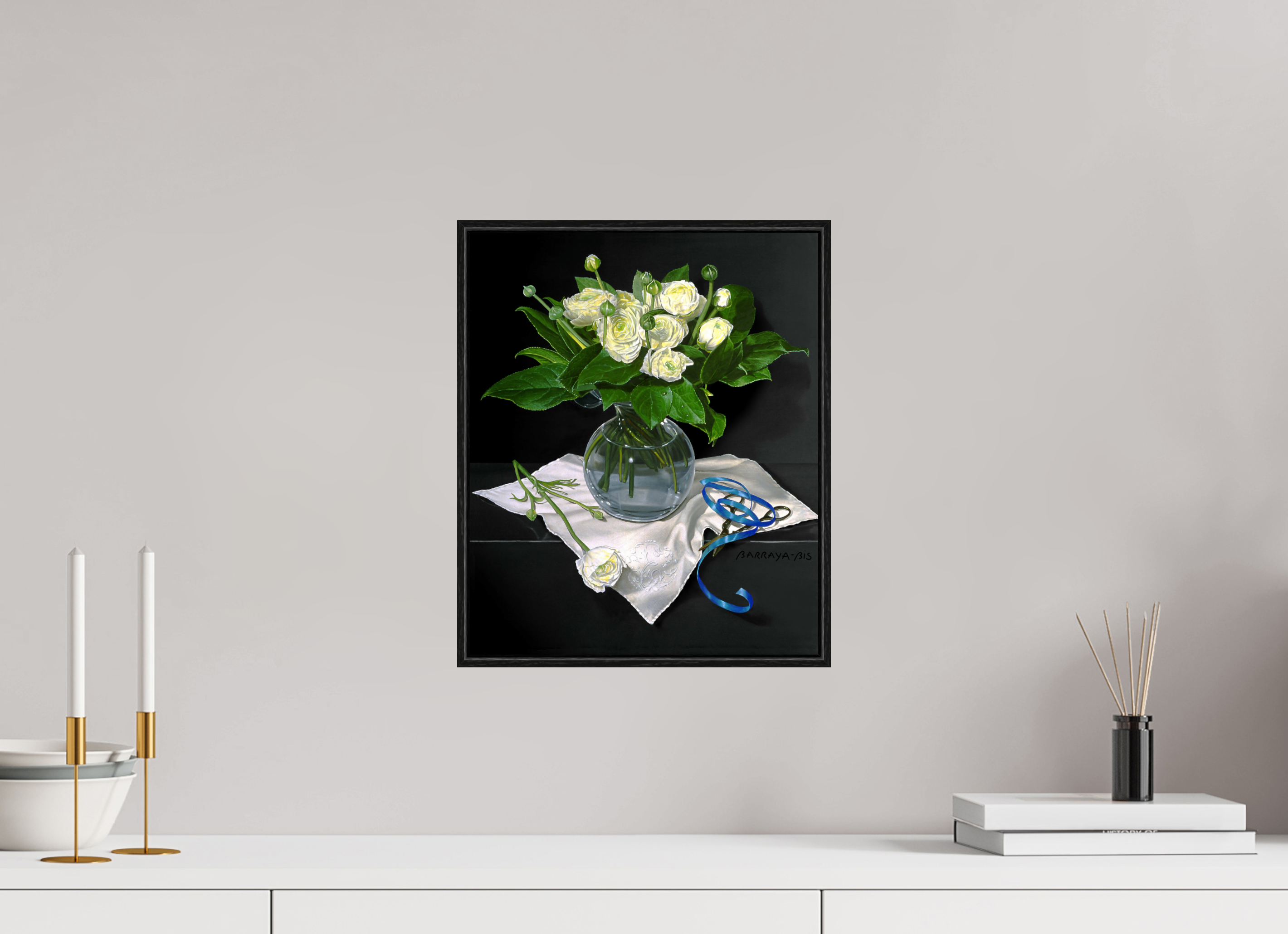 30 x 36,3 cm, Sur Alu Dibond Mat Cadre 6mm noir Composition.