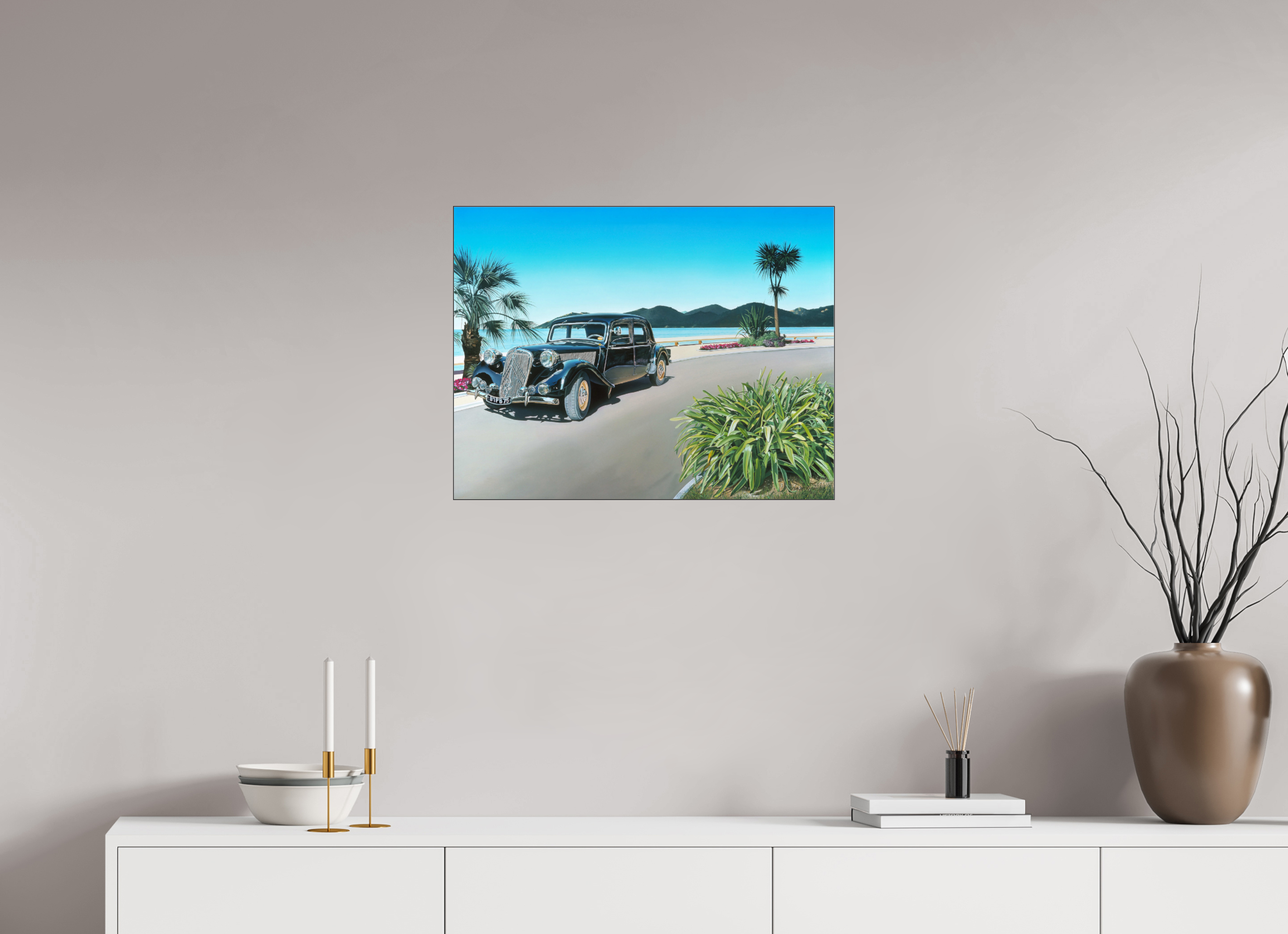 65 x 50 cm, Sous Plexiglas Brillant Cadre Fin Noir Souvenirs.