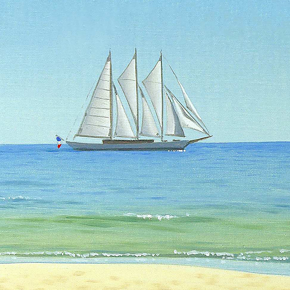 Élégance.détail du bateau au loin