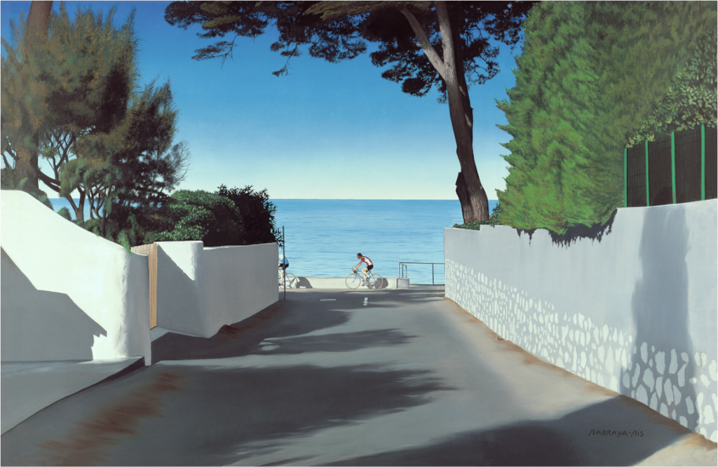 Très ensoleillé ce chemin qui descend sur la mer est universel. Chacun le connaît, mais jamais le même. Celui-si est en fait au cap d'Antibes (sud de la France)