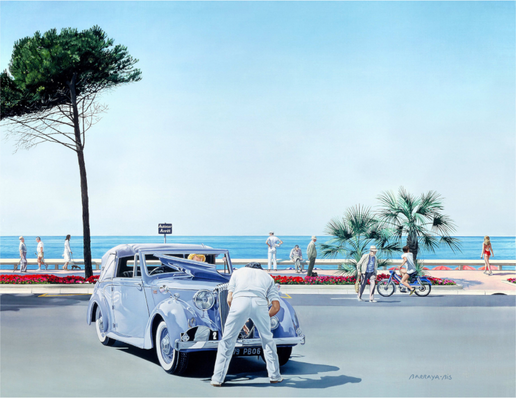 La Croisette, à Cannes. Une Daimler est en panne son propriétaireessaie de la redémarer à la manivelle alors que sa femme s'impatiente. Le paysage magnique, les personnages sont tous dans leurs pensées.