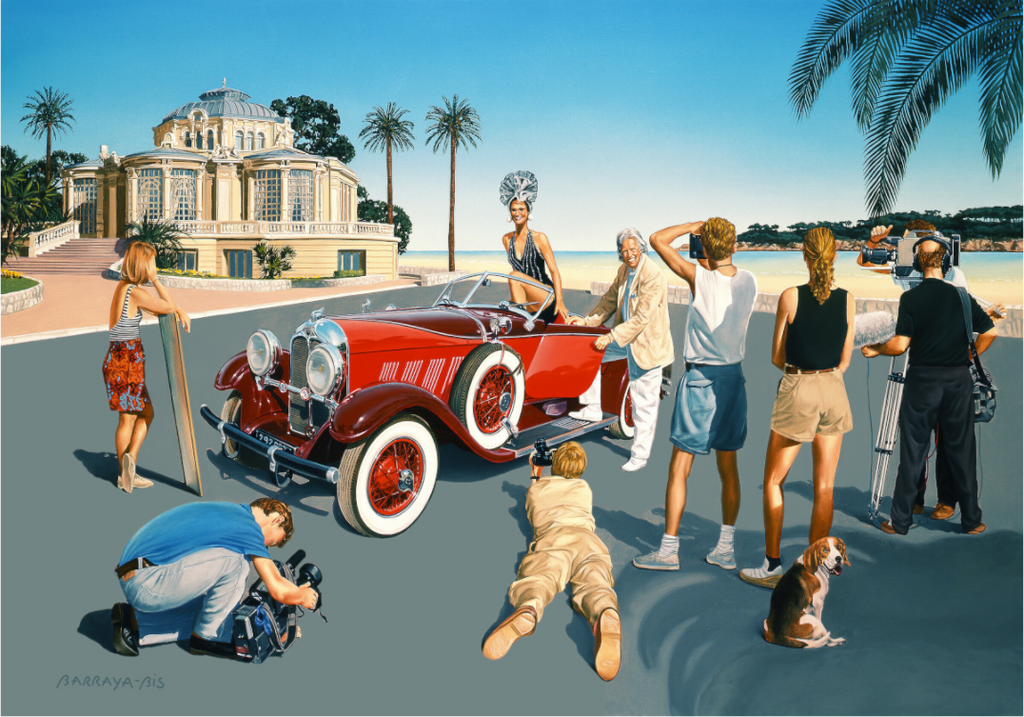 Tableau moderne Le Tournage - Scène cinématographique sur plage