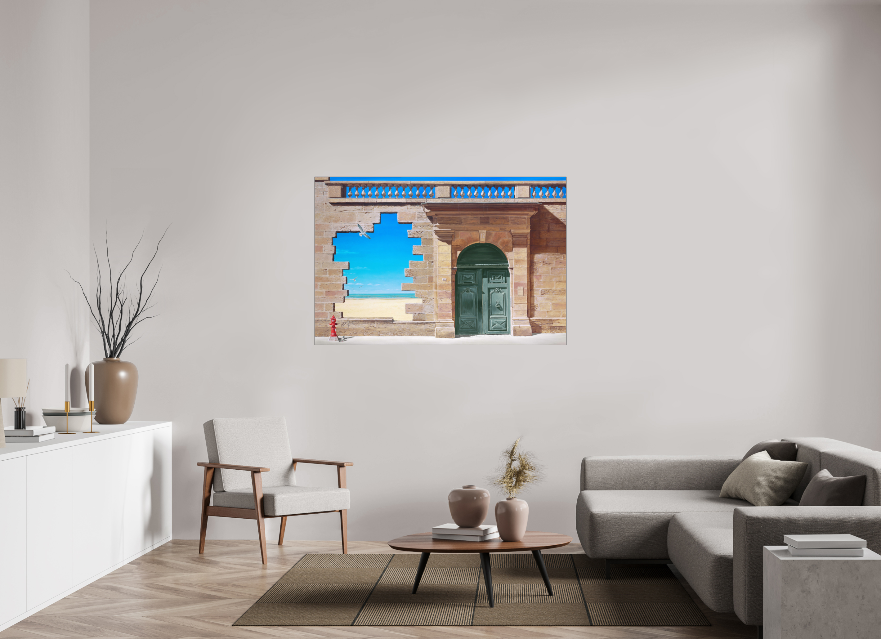 150 x 100 cm, Sous Plexiglas Brillant Cadre Fin Noir Imagine.