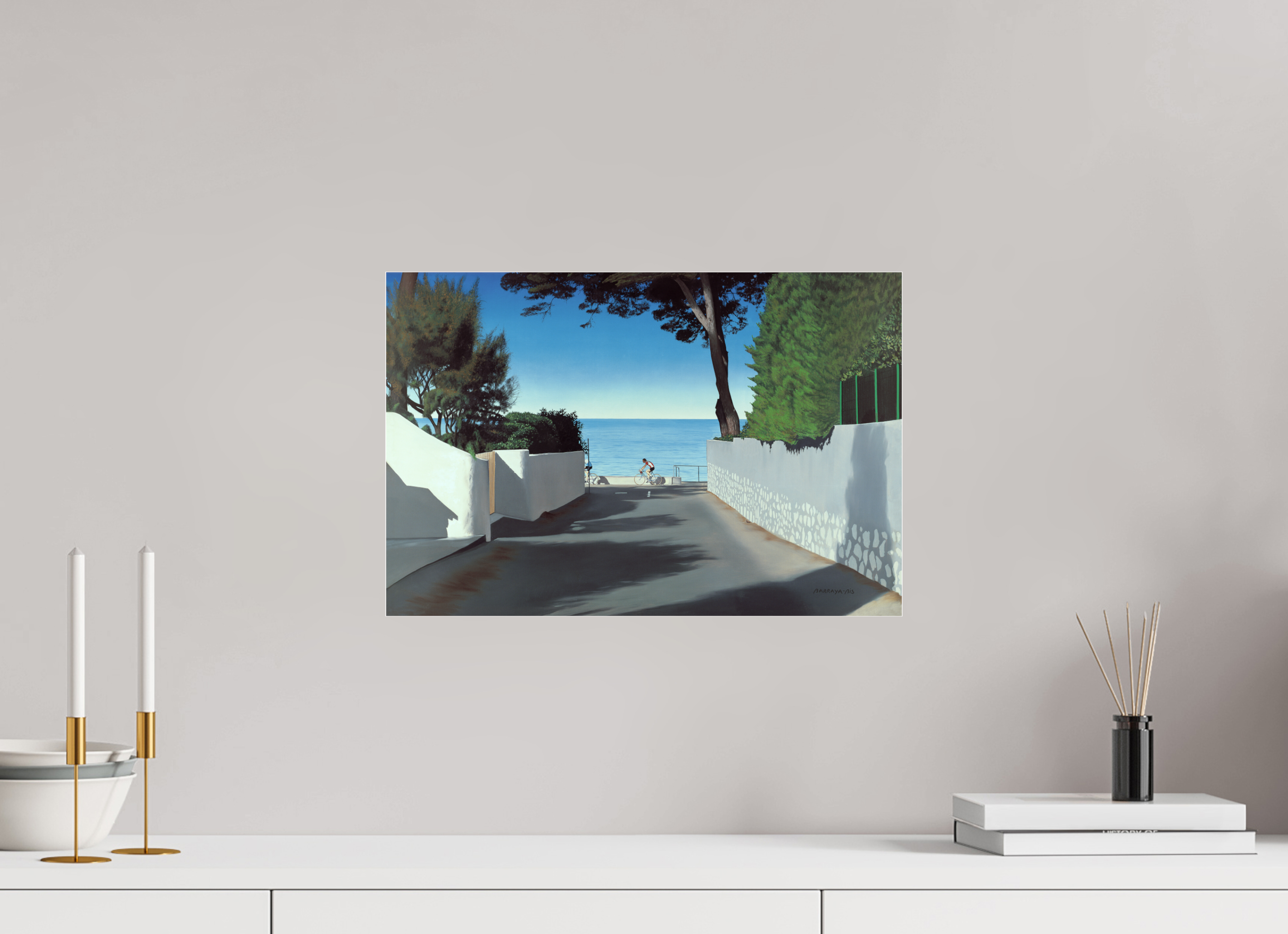 45 x 30 cm, Sous Plexiglas Brillant Le chemin d es ondes.